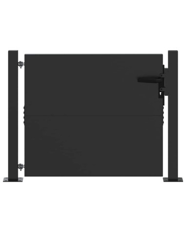 Cancello da giardino con blocco Nero 110 x 105 cm