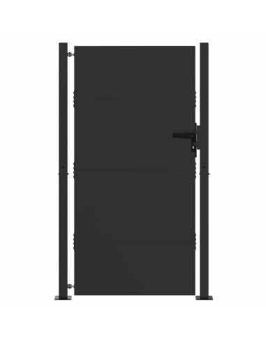 Cancello da giardino con blocco Nero 105 x 205 cm