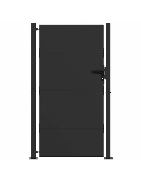 Cancello da giardino con blocco Nero 105 x 205 cm