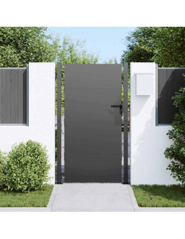 Cancello da giardino con blocco Nero 105 x 205 cm