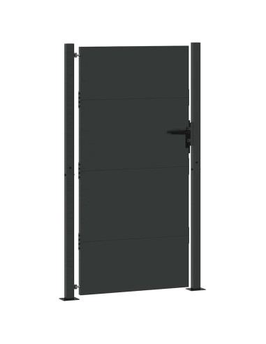 Cancello da giardino con blocco Nero 105 x 205 cm
