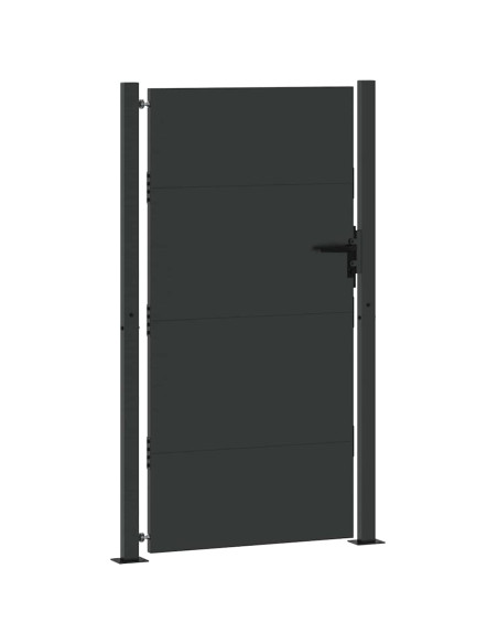 Cancello da giardino con blocco Nero 105 x 205 cm