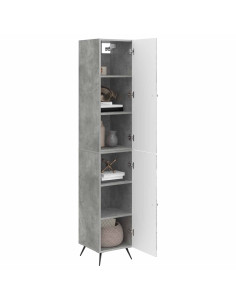 Set di armadi 2 pcs Grigio Cemento Legno ingegnerizzato 2