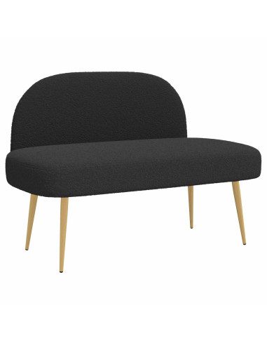 Panchina imbottita con schienale Nero 110 x 60 x 76 cm Bouclé
