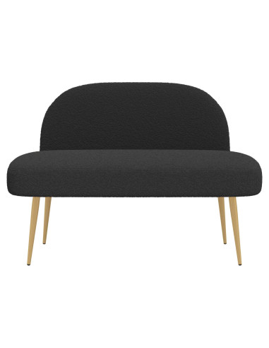 Panchina imbottita con schienale Nero 110 x 60 x 76 cm Bouclé