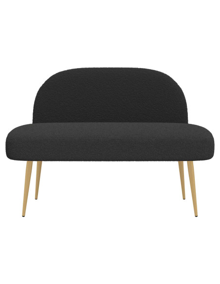 Panchina imbottita con schienale Nero 110 x 60 x 76 cm Bouclé