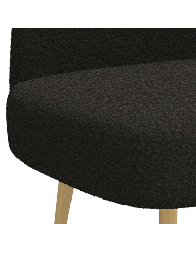 Panchina imbottita con schienale Nero 110 x 60 x 76 cm Bouclé