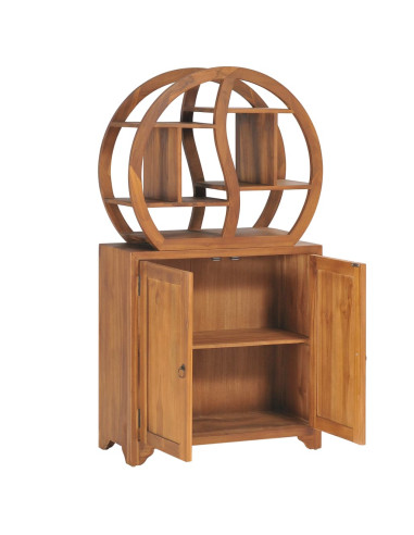 Armadietto con Mensola Yin Yang 70x30x130 cm in Legno di Teak