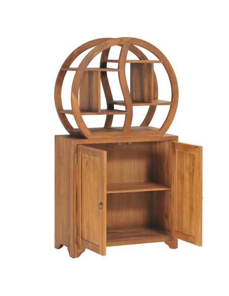 Armadietto con Mensola Yin Yang 70x30x130 cm in Legno di Teak