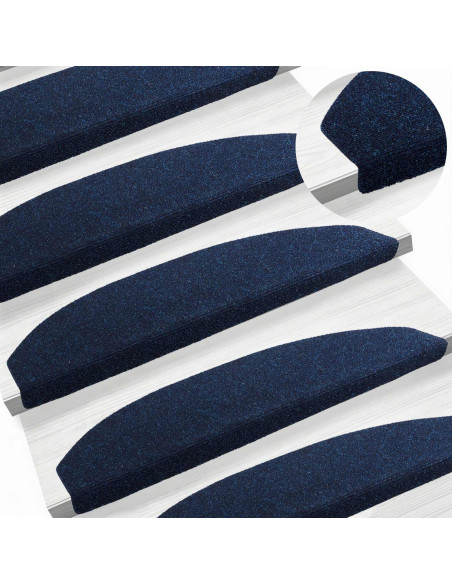 Tappetini per scale autoadesivi 15 pcs Navy 80 x 24,5 x 3,5 cm