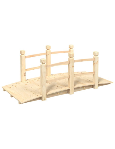 Ponte Giardino Ringhiere 150x67x56cm Legno Massello Abete Rosso