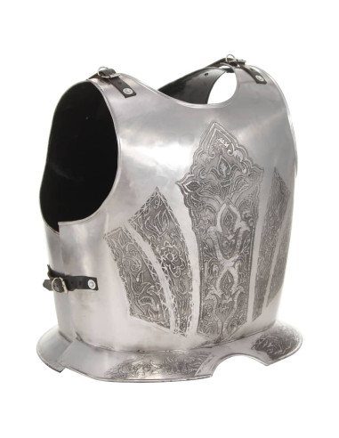 Corazza da Cavaliere Medievale Replica LARP Argento in Acciaio