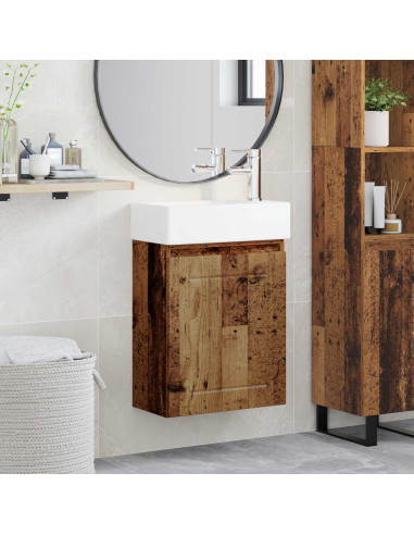 Mobile bagno con rubinetto Legno antico 45,5 x 25,5 x 84 cm