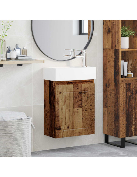 Mobile bagno con rubinetto Legno antico 45,5 x 25,5 x 84 cm