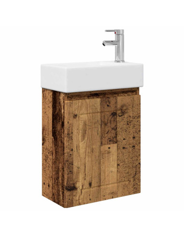 Mobile bagno con rubinetto Legno antico 45,5 x 25,5 x 84 cm