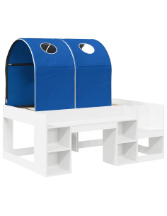 Letto con Tunnel 4 pcs Bianco e Blu Legno ingegnerizzato 2