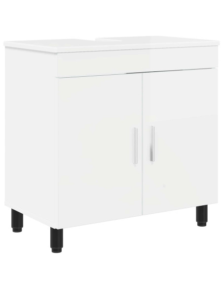 Mobiletto da bagno Bianco Lucido 60 x 35 x 60 cm