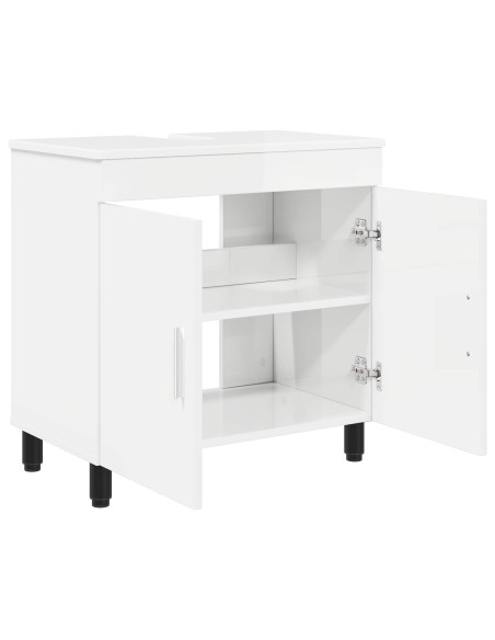Mobiletto da bagno Bianco Lucido 60 x 35 x 60 cm