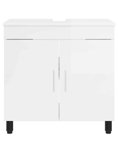 Mobiletto da bagno Bianco Lucido 60 x 35 x 60 cm