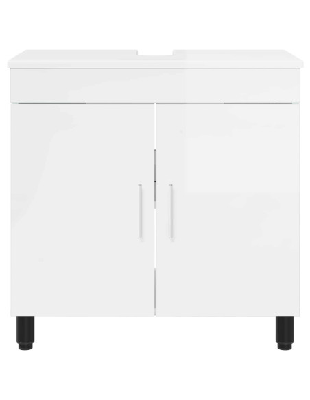 Mobiletto da bagno Bianco Lucido 60 x 35 x 60 cm