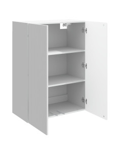 Mobiletto a muro Bianco Lucido 66 x 34,5 x 90 cm 2