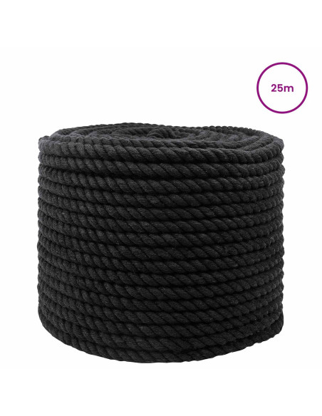 Corda Nero 1,2 x 1,2 x 2500 cm Cotone