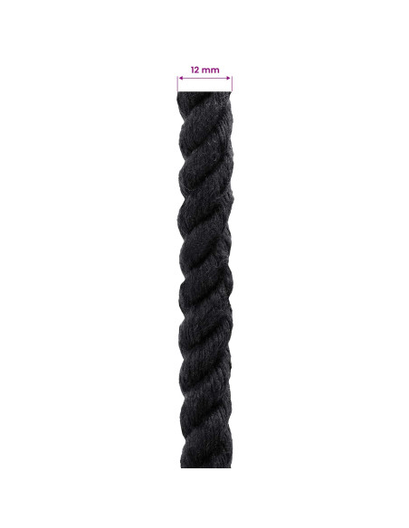 Corda Nero 1,2 x 1,2 x 25000 cm Cotone