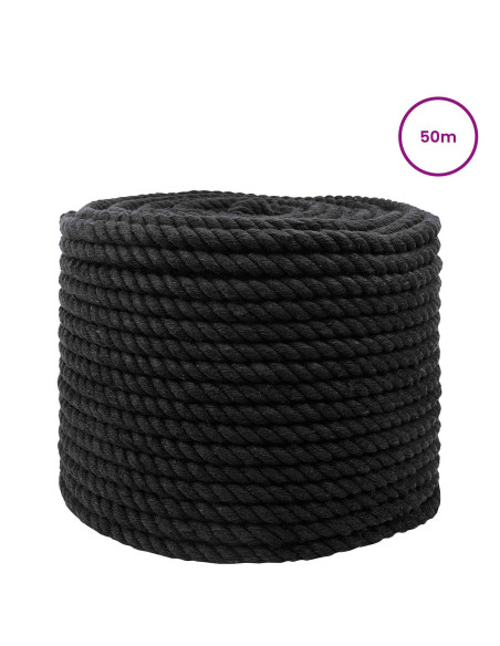 Corda Nero 1,4 x 1,4 x 5000 cm Cotone