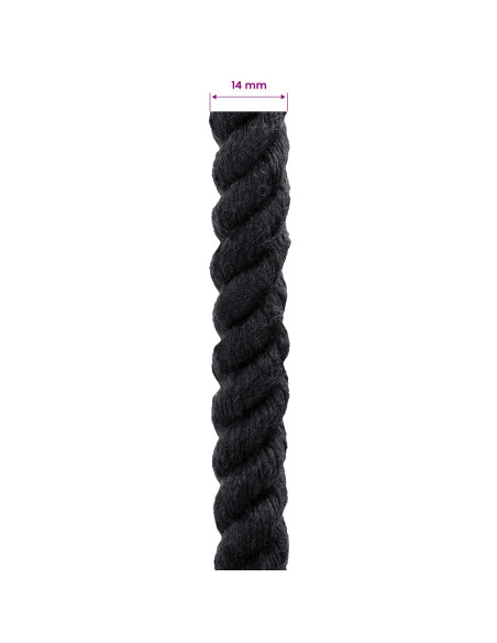 Corda Nero 1,4 x 1,4 x 5000 cm Cotone