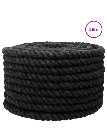 Corda Nero 1,6 x 1,6 x 2500 cm Cotone