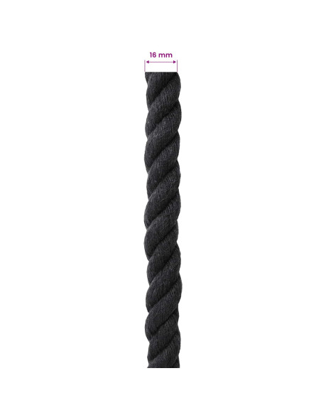Corda Nero 1,6 x 1,6 x 2500 cm Cotone