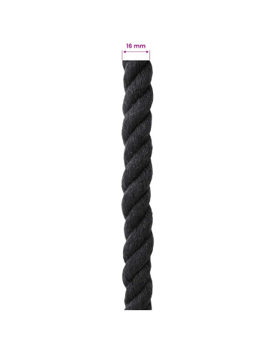 Corda Nero 1,6 x 1,6 x 5000 cm Cotone