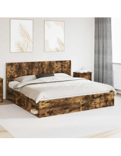 Testiera Letto Rovere Fumo Legno ingegnerizzato