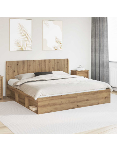 Testiera Letto Rovere Artigianale Legno ingegnerizzato