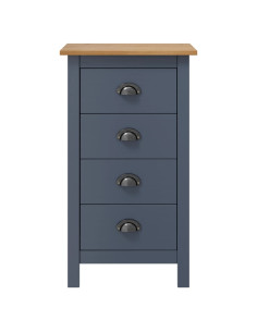 Credenza Hill Grigia 46x35x80 cm in Legno Massello di Pino