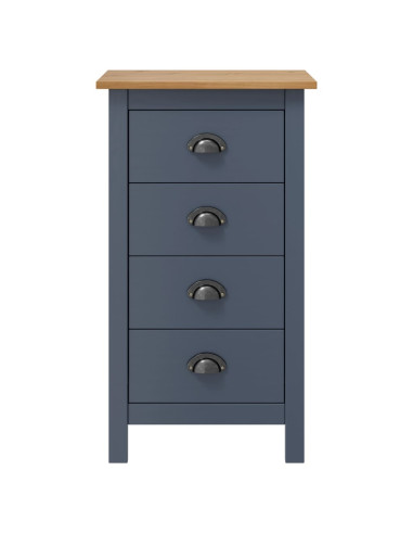 Credenza Hill Grigia 46x35x80 cm in Legno Massello di Pino