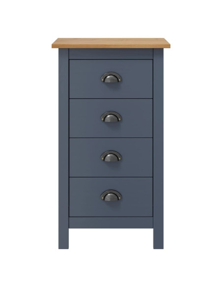 Credenza Hill Grigia 46x35x80 cm in Legno Massello di Pino