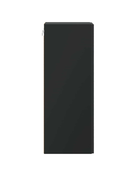Mobiletto a muro Nero 33 x 34,5 x 90 cm Legno ingegnerizzato