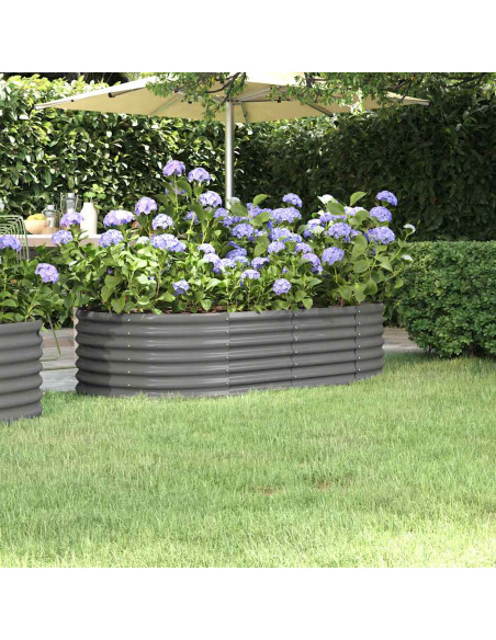 Letto Giardino Acciaio Zincato 152x80x36 cm Grigio