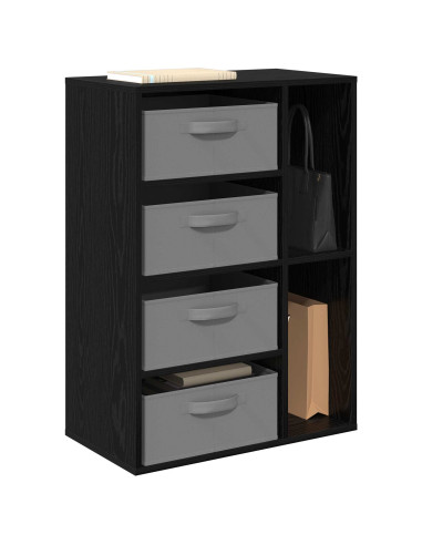 Credenza con cassetto Rovere Nero 60 x 33,5 x 84 cm