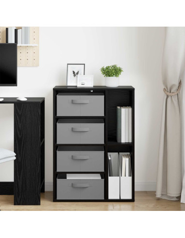 Credenza con cassetto Rovere Nero 60 x 33,5 x 84 cm