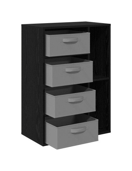 Credenza con cassetto Rovere Nero 60 x 33,5 x 84 cm