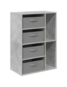 Credenza con cassetto Grigio cemento 60 x 33,5 x 84 cm 2