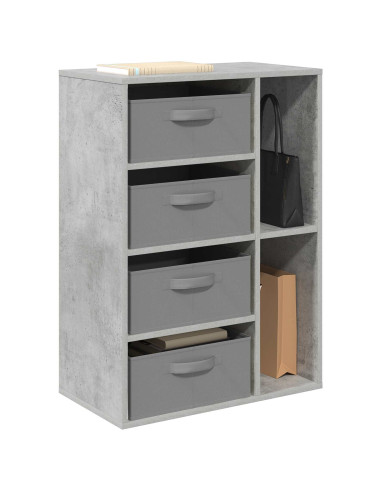 Credenza con cassetto Grigio cemento 60 x 33,5 x 84 cm