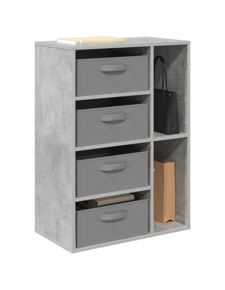 Credenza con cassetto Grigio cemento 60 x 33,5 x 84 cm