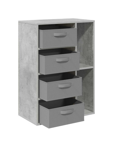 Credenza con cassetto Grigio cemento 60 x 33,5 x 84 cm