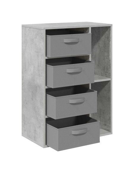 Credenza con cassetto Grigio cemento 60 x 33,5 x 84 cm