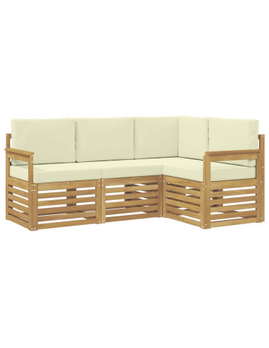 Set di divani da esterno 4 pcs Bianco e Crema