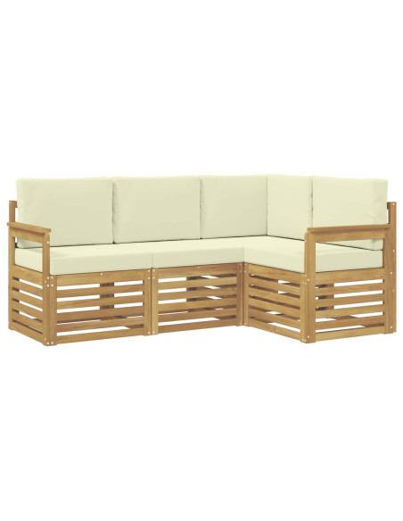 Set di divani da esterno 4 pcs Bianco e Crema