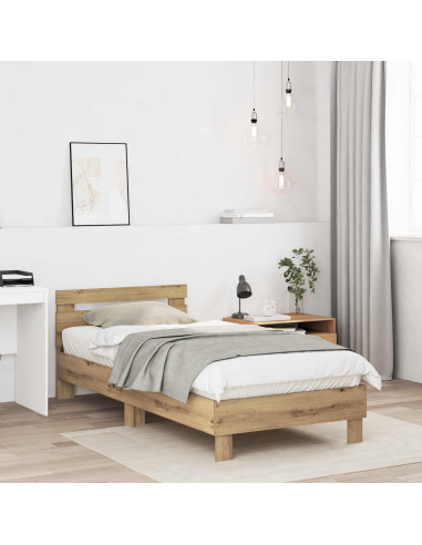 Struttura letto con testata Rovere Artigianale 80 x 200 cm